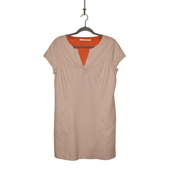 DIANE VON FURSTENBERG $385 Valda Wool Short Sleeve Dress Cream Size 12 - Picture 1 of 4